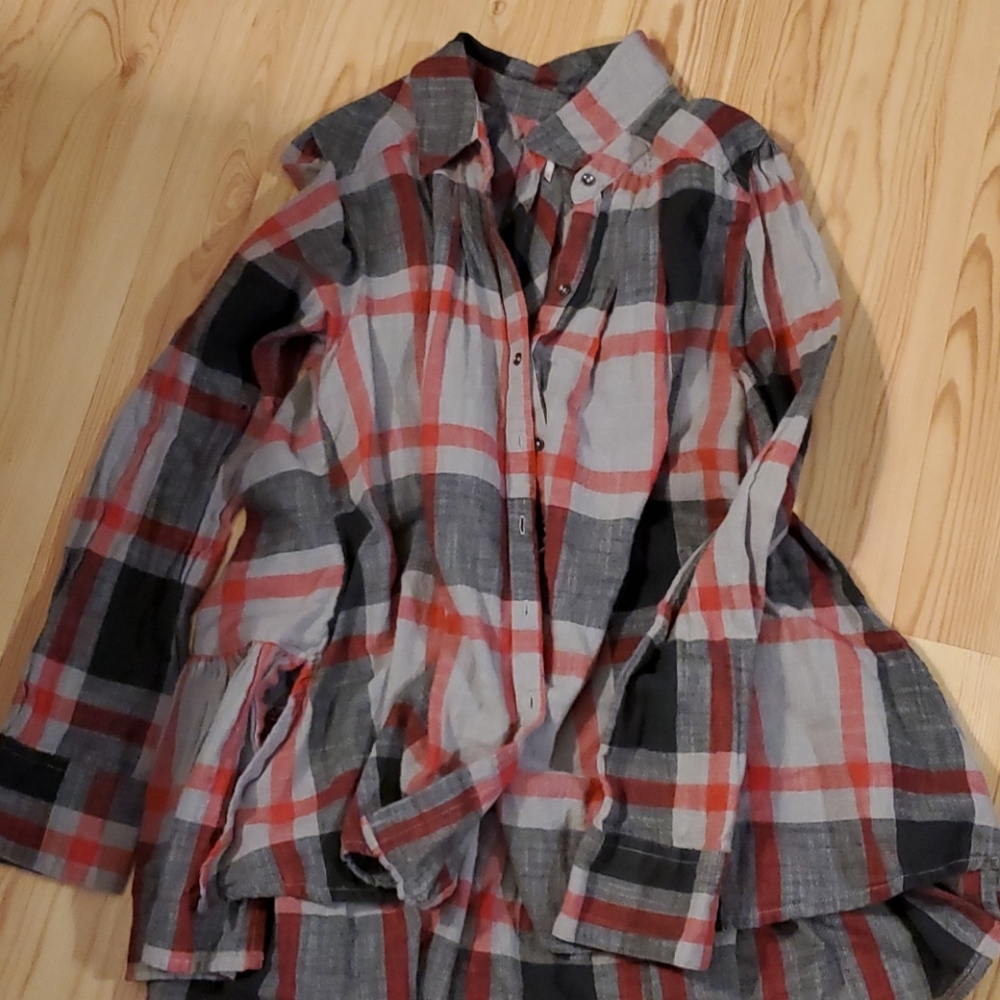 free people plaid long sleeve